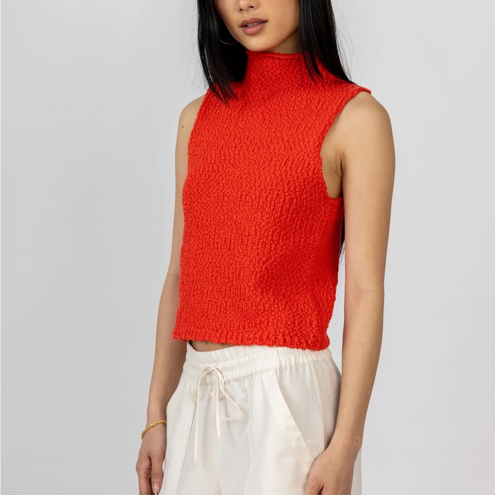 SABLYN Atticus Mock Neck Top in Persimmon